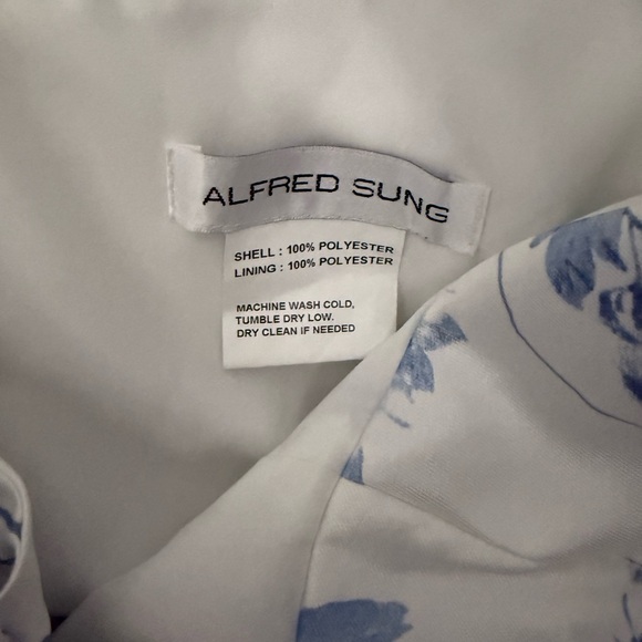 Alfred Sung [ 16] D852FP Floral Lace Up A-Line Gown Cottage Rose NWT $289 - Picture 8 of 13